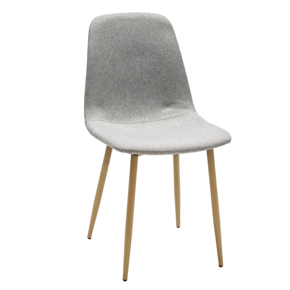 Sedia Imbottita Moderna in Tessuto Grigio chiaro h86x44x54 cm