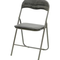 Sedia Pieghevole Grigio Effetto Legno