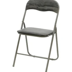 Sedia Pieghevole Grigio Effetto Legno