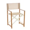 Sedia Regista Pieghevole in Alluminio Effetto Legno con Tessuto Tortora h87x45x56,5 cm