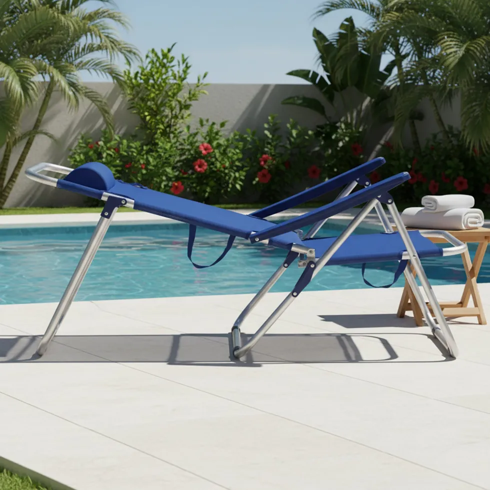 Sedia Sdraio Pieghevole con Cuscino h100/31x50x64 cm