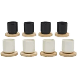 Servizio da caffè Set 4 Tazzine con Piattini Bamboo 10,5 cl