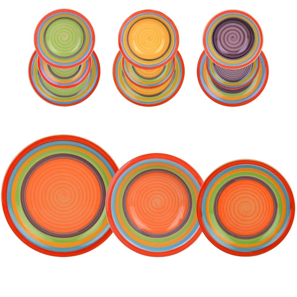 Servizio di piatti Circle Mix in Stoneware 12 pezzi