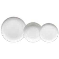 Servizio di piatti Edge Filo Oro in porcellana Bianco Linea Edge