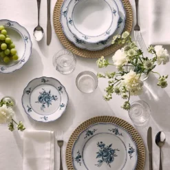 Servizio di piatti Heritage Florals Blu in Porcellana Linea Cappettata