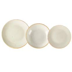 Servizio di piatti in stoneware Alamos Beige 18 pezzi