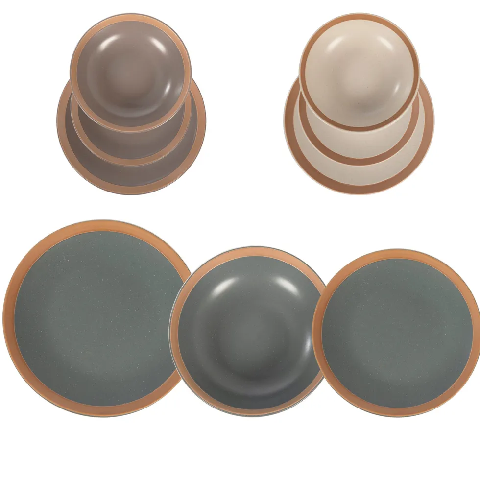 Servizio di Piatti in Stoneware Domus 18 pezzi