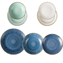 Servizio di piatti in stoneware Gaonas Ocean Embossed Pad 18 pezzi