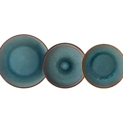 Servizio di piatti in stoneware Haruki Reactive Blue 18 pezzi
