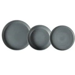 Servizio di piatti in Stoneware Nordica Grigio 18 pezzi