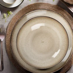 Servizio di piatti in stoneware Reactive Beige 18 pezzi