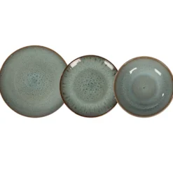 Servizio di piatti in stoneware Reactive Green 18 pezzi