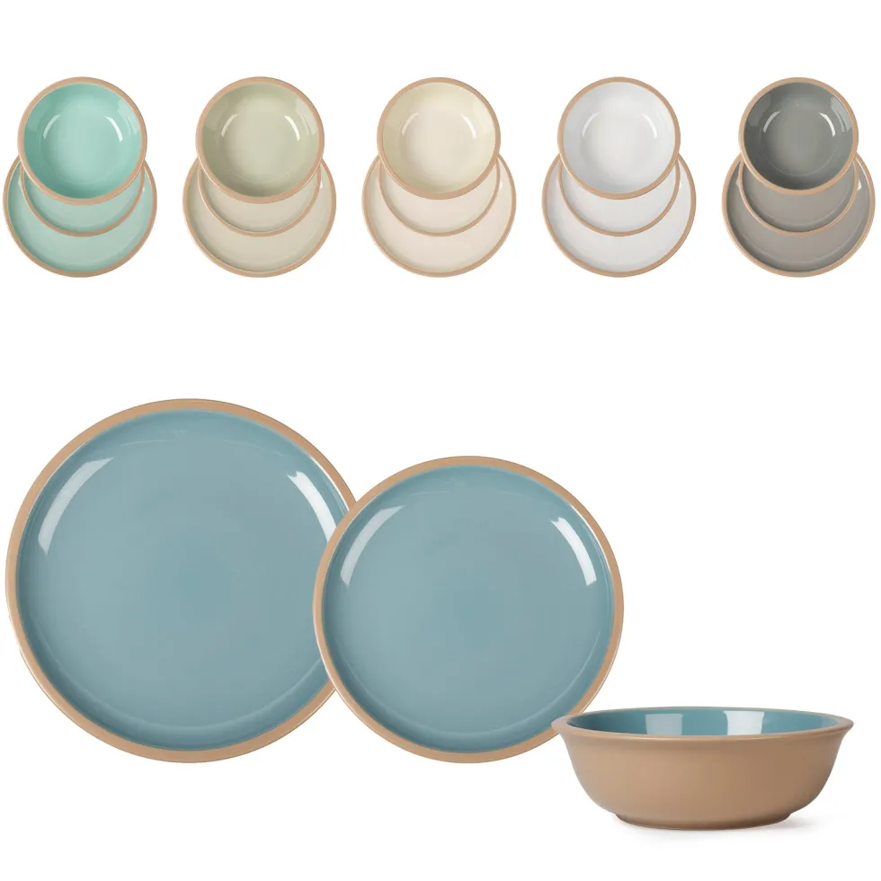 Servizio di piatti Kalamata in stoneware 18 pezzi