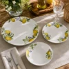 Servizio di Piatti Linea Mediterranea Decorazione Limoni in Porcellana 18 Pezzi