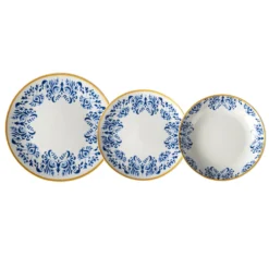 Servizio di Piatti Linea Zulema Blue in Porcellana 18 Pezzi