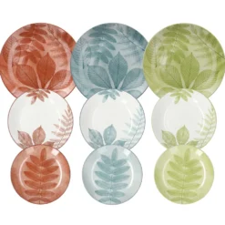 Servizio di piatti Natura in porcellana Multicolor Linea Madison 18 pezzi