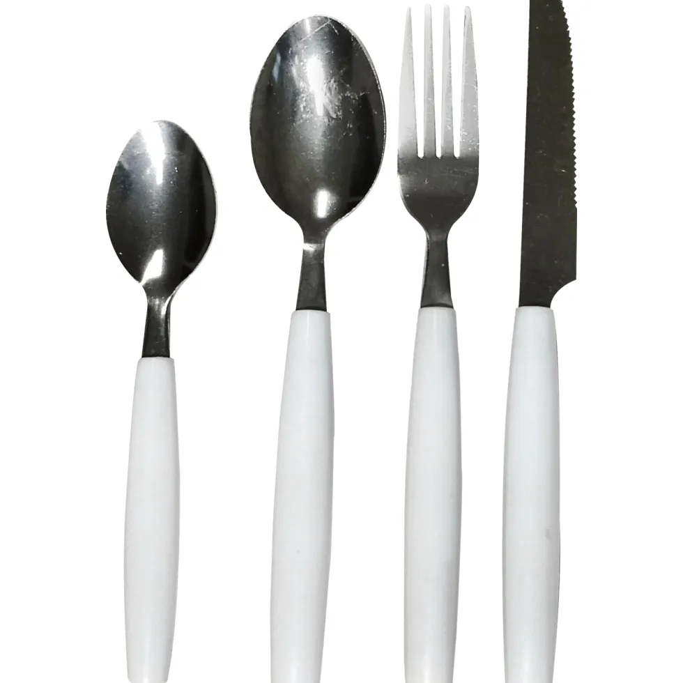 Servizio posate in acciaio inox 24 pezzi Avril Bianco