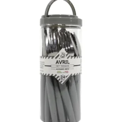 Servizio posate in acciaio inox 24 pezzi Avril Grigio