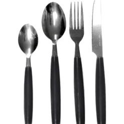 Servizio posate in acciaio inox 24 pezzi Avril Nero