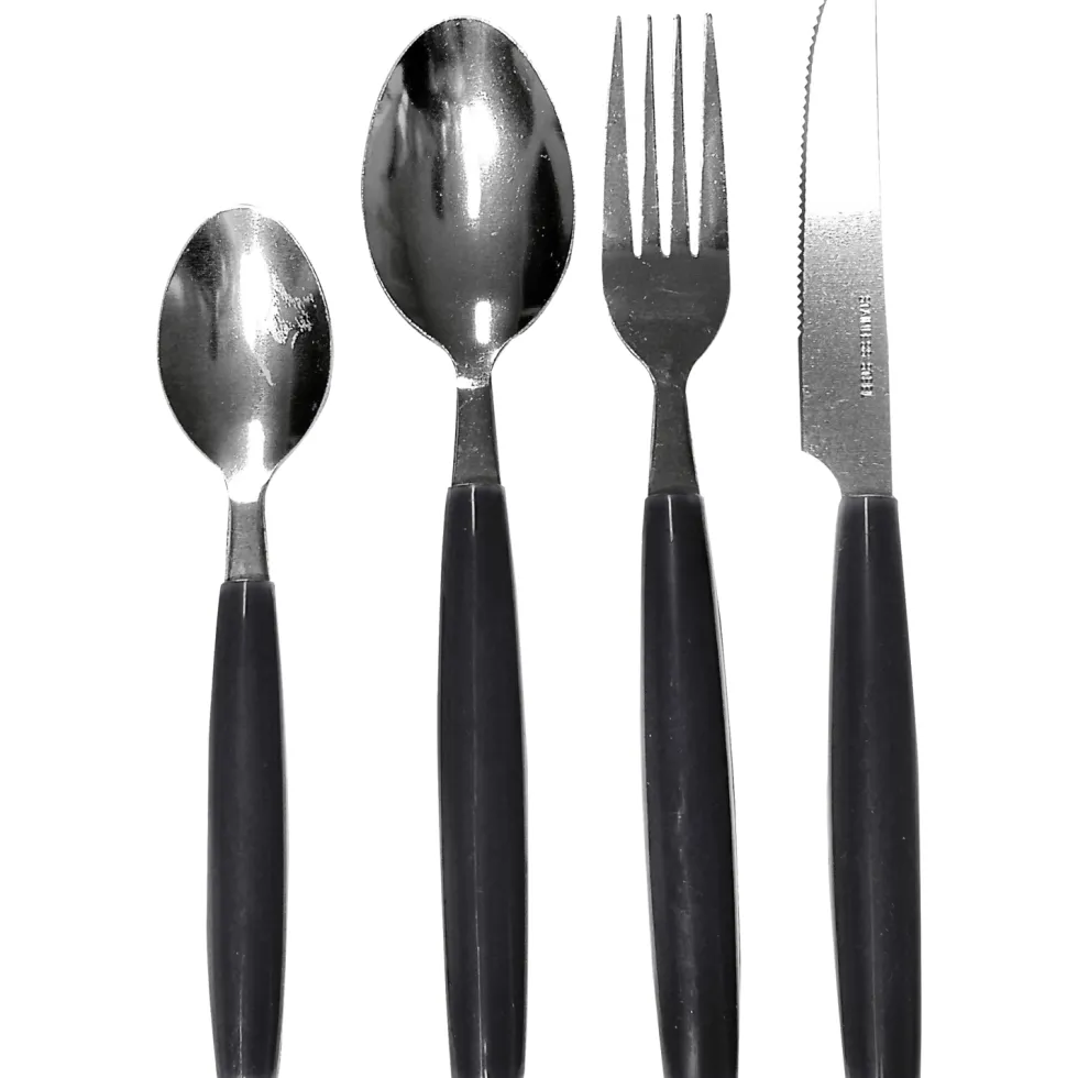 Servizio posate in acciaio inox 24 pezzi Avril Nero