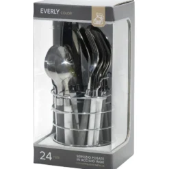 Servizio posate in acciaio inox 24 pezzi Everly Color