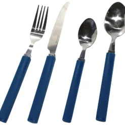Servizio posate in acciaio inox 24 pezzi Jolie Blu Petrolio
