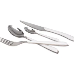 Servizio posate in acciaio inox colore Bianco 24 pezzi Glossy
