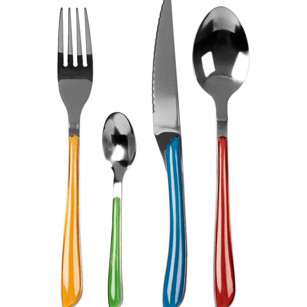 Servizio posate in acciaio inox Multicolor 24 pezzi Glossy mix Premium