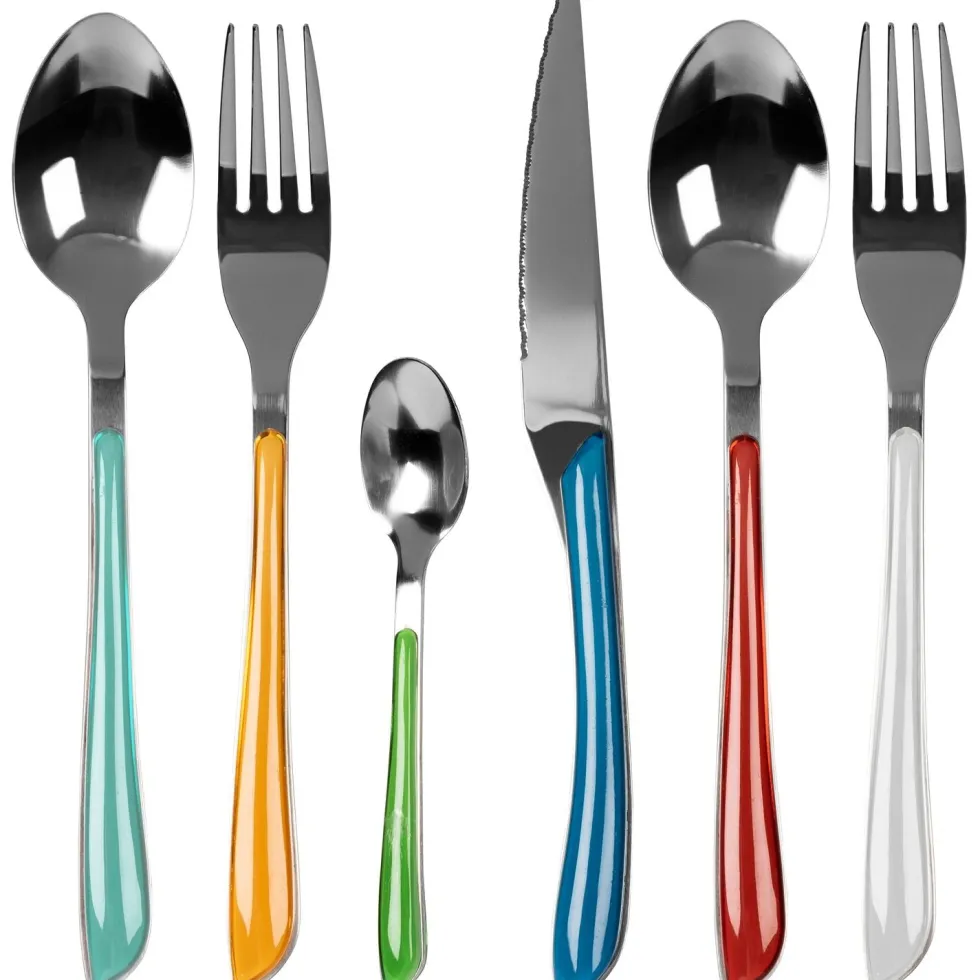 Servizio posate in acciaio inox Multicolor 24 pezzi Glossy mix Premium