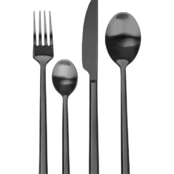 Servizio posate in acciaio inox Nero Satinato 24 pezzi Dakotah Satin Black