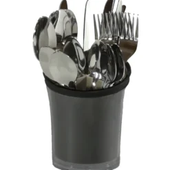 Servizio posate 24 pezzi colore nero in acciaio inox