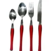 Servizio posate 24 pezzi rosso in acciaio inox Sharon