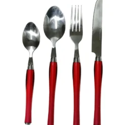 Servizio posate 24 pezzi rosso in acciaio inox Sharon
