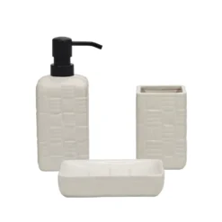 Set Bagno 3 pezzi in Ceramica Bianco
