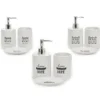 Set Bagno 3 pezzi in Ceramica Bianco Home Sweet Home