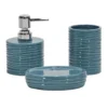 Set Bagno 3 pezzi in Ceramica Carta da Zucchero Finitura a rilievo Effetto Ondulato