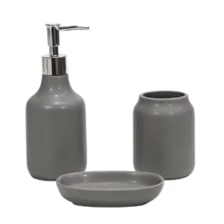 Set Bagno 3 pezzi in Ceramica Grigio