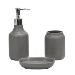 Set Bagno 3 pezzi in Ceramica Grigio