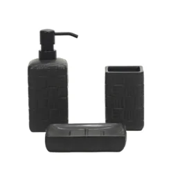 Set Bagno 3 pezzi in Ceramica Nero