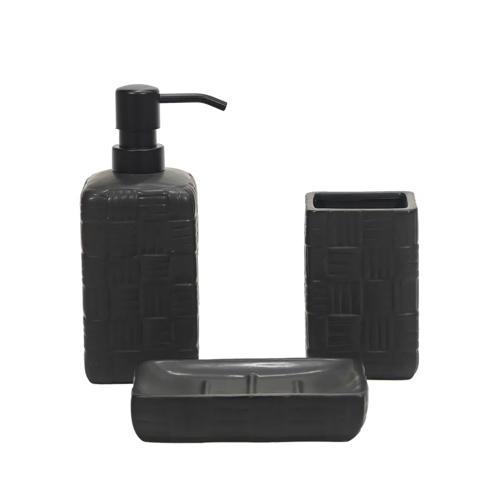 Set Bagno 3 pezzi in Ceramica Nero