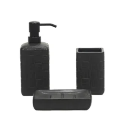 Set Bagno 3 pezzi in Ceramica Nero
