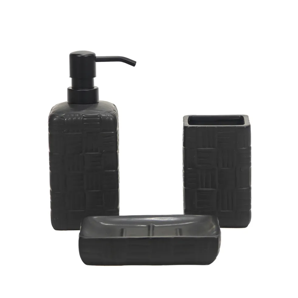 Set Bagno 3 pezzi in Ceramica Nero