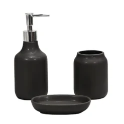 Set Bagno 3 pezzi in Ceramica Nero
