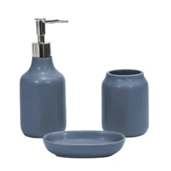 Set Bagno 3 pezzi in Ceramica Petrolio