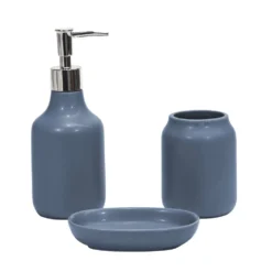 Set Bagno 3 pezzi in Ceramica Petrolio