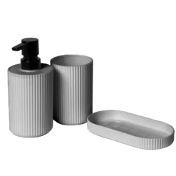 Set Bagno 3 pezzi in Polipropilene Grigio