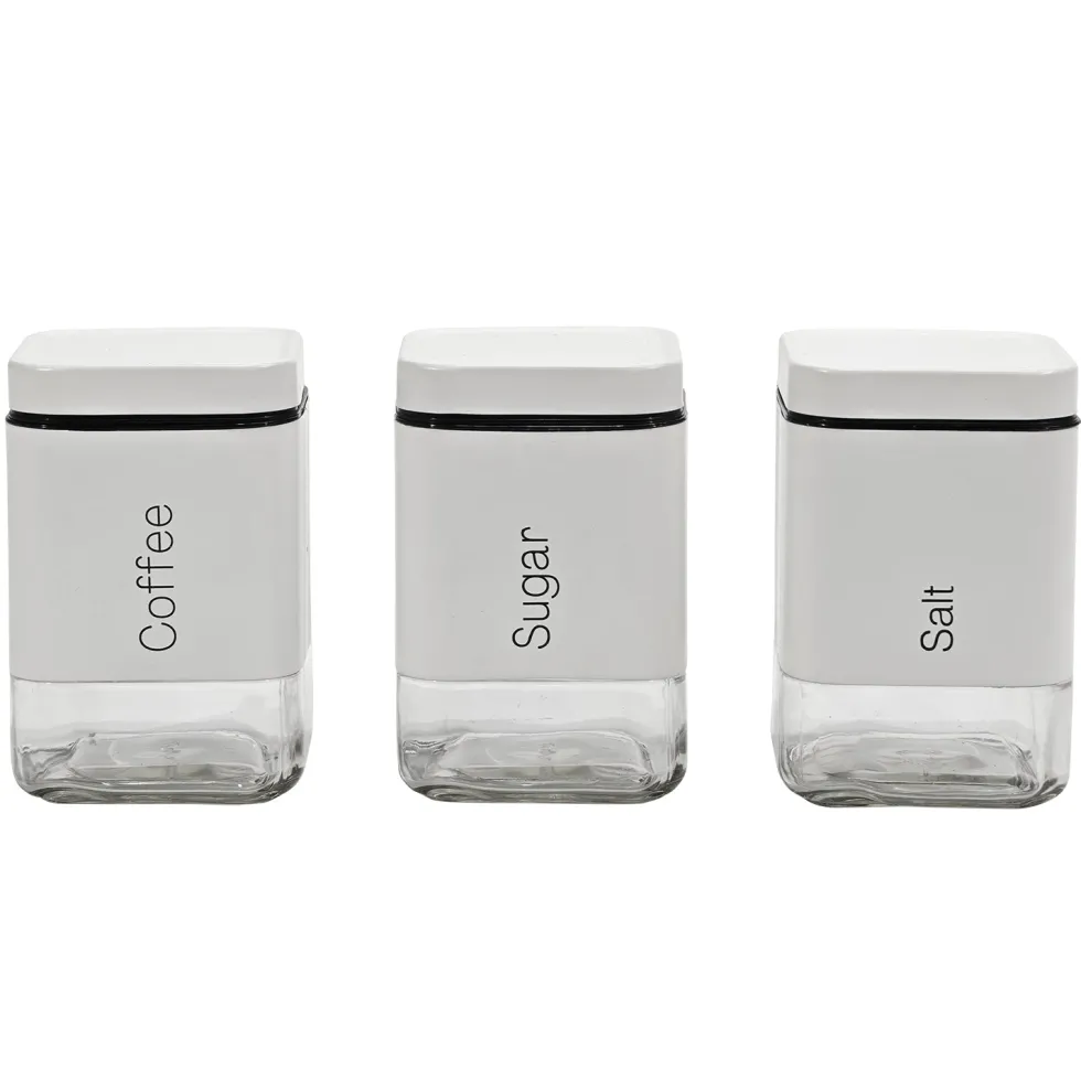 Set 3 barattoli da cucina Bianco 80 cl