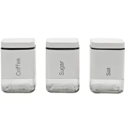 Set 3 barattoli da cucina Bianco 80 cl