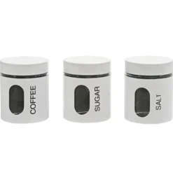 Set 3 barattoli da cucina Bianco Lucido 75 cl