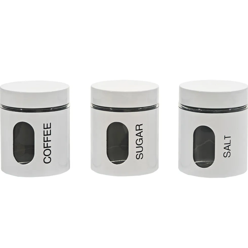 Set 3 barattoli da cucina Bianco Lucido 75 cl